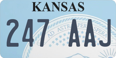 KS license plate 247AAJ