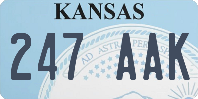 KS license plate 247AAK