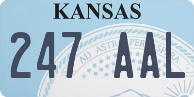 KS license plate 247AAL