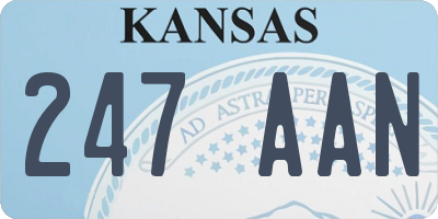 KS license plate 247AAN