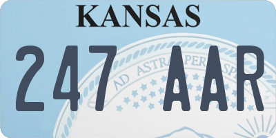 KS license plate 247AAR