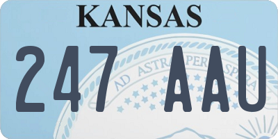 KS license plate 247AAU