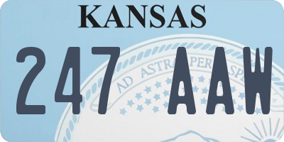KS license plate 247AAW