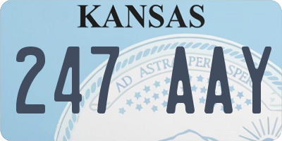KS license plate 247AAY