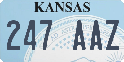 KS license plate 247AAZ