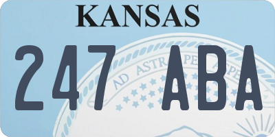 KS license plate 247ABA