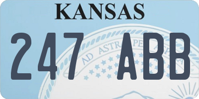 KS license plate 247ABB