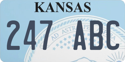 KS license plate 247ABC