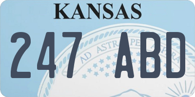 KS license plate 247ABD