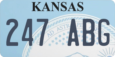 KS license plate 247ABG