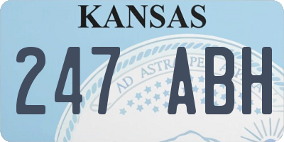 KS license plate 247ABH