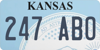 KS license plate 247ABO