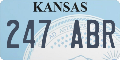 KS license plate 247ABR