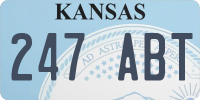 KS license plate 247ABT