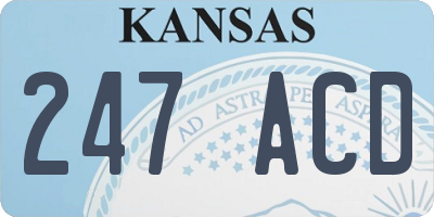 KS license plate 247ACD