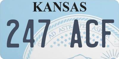 KS license plate 247ACF