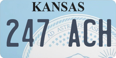KS license plate 247ACH