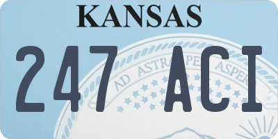 KS license plate 247ACI
