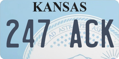 KS license plate 247ACK