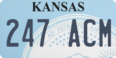 KS license plate 247ACM