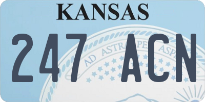 KS license plate 247ACN