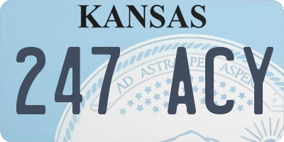 KS license plate 247ACY