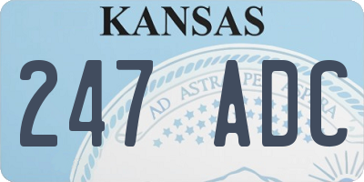 KS license plate 247ADC