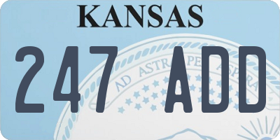 KS license plate 247ADD