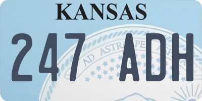 KS license plate 247ADH