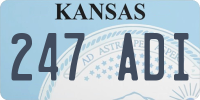 KS license plate 247ADI