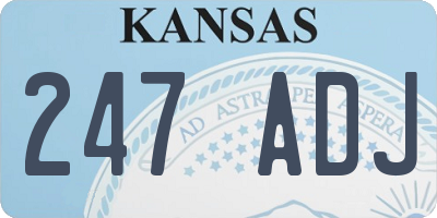 KS license plate 247ADJ