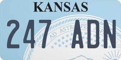 KS license plate 247ADN