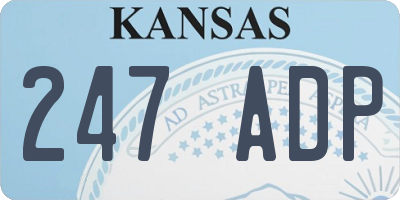 KS license plate 247ADP