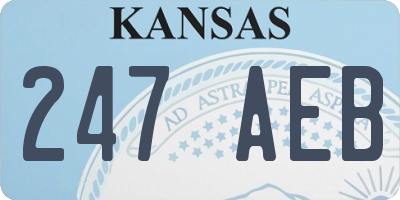 KS license plate 247AEB
