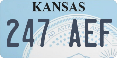 KS license plate 247AEF