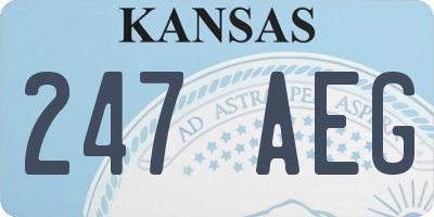 KS license plate 247AEG