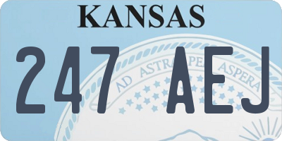 KS license plate 247AEJ