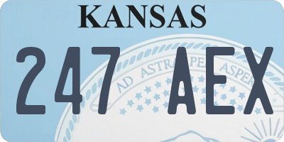 KS license plate 247AEX