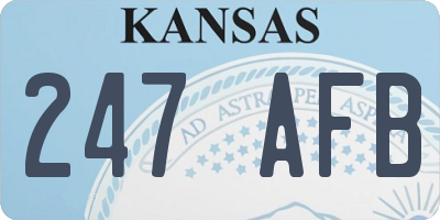 KS license plate 247AFB
