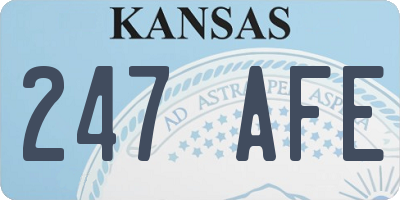 KS license plate 247AFE