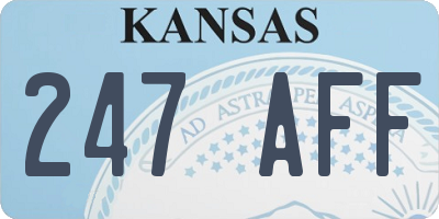 KS license plate 247AFF