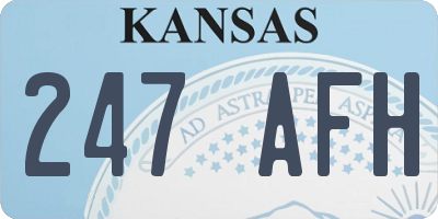 KS license plate 247AFH