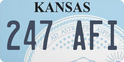 KS license plate 247AFI