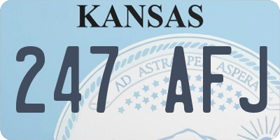 KS license plate 247AFJ