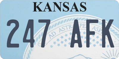 KS license plate 247AFK