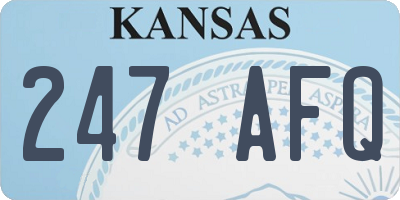 KS license plate 247AFQ