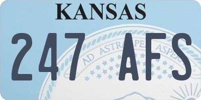 KS license plate 247AFS