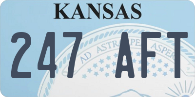 KS license plate 247AFT