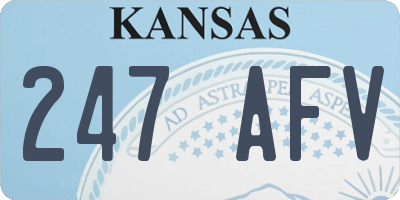 KS license plate 247AFV