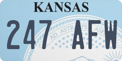 KS license plate 247AFW